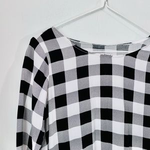 American Apparel tunic dress, black+white buffalo plaid